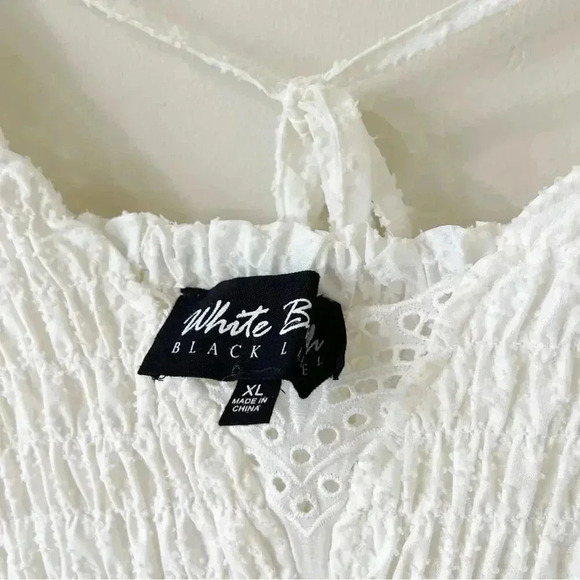 White Birch Black Label Flutter Sleeve Smocked Dress Size XL White EUC - Picture 9 of 15